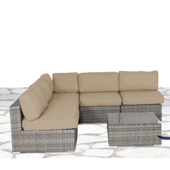 Seating Set With Cushions Handcrafted Wicker Design