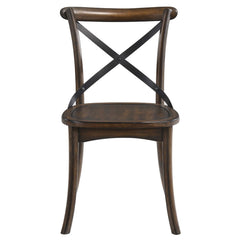 Kaelyn - Side Chair (Set of 2) - Dark Oak & Black Metal
