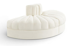 Rummi - Velvet Performance Fabric Upholstered 2 Piece  Rounded Modular Loveseat