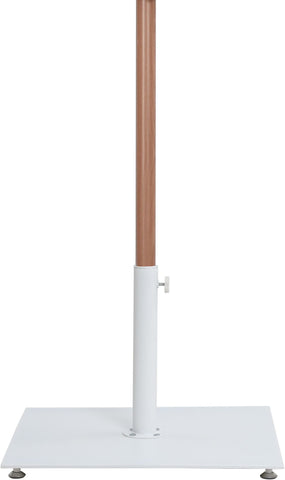 Fiji - Aluminum Patio Umbrella With Square White And Teak Base