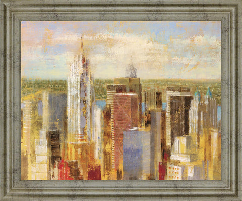 Sunlit Skyline - 28" x 34" Framed Wall Art