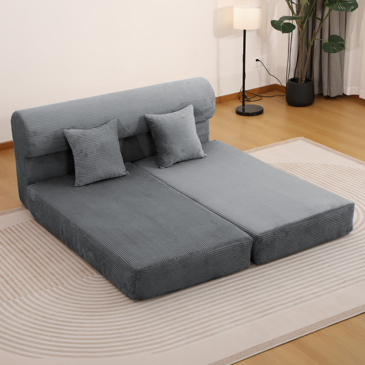Convertible Sofa Bed, 2 Seater Fold Out Floor Couch