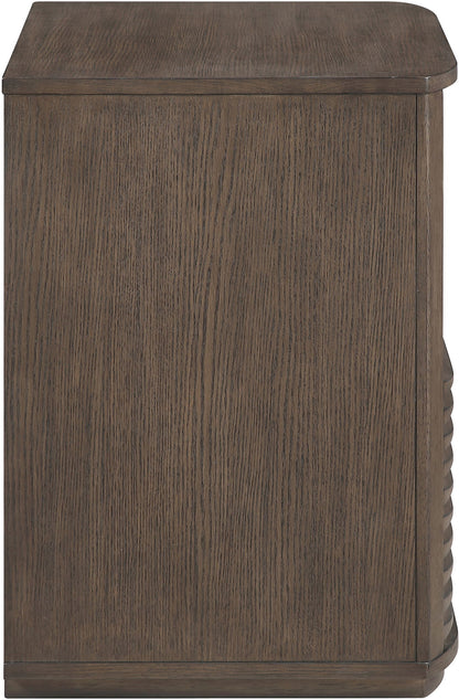 Morino - Oak Veneer And Solid Wood Nightstand - Brown