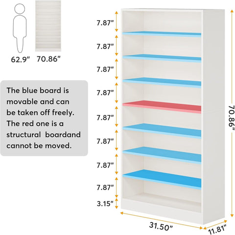 9 Tier Freestanding Shoe Cabinet, With Open Design