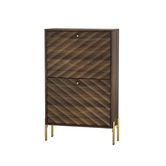 Shoe Cabinet, Freestanding Organizer For Entryway - Walnut