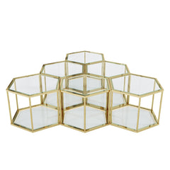 Modern Coffee Table With Double Layer Tempered Glass And Polygonal Design