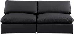 Comfy - Faux Leather Modular Armless Sofa 2 Seats