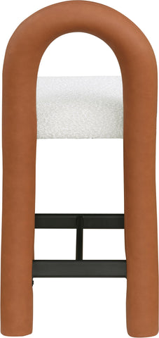 Amari - Vegan Leather and Boucle Fabric Stool