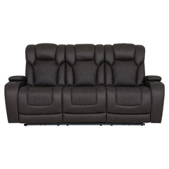 Wendell - Power Motion Sofa With Dropdown Table, Storage, USB & LED - Dark Gray