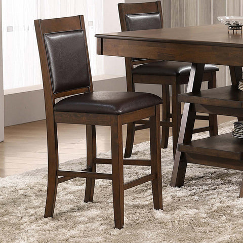 Upholstered Counter Height Chair (Set of 2) - Brown / Walnut
