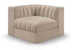 Rummi - Velvet Performance Fabric Upholstered Modular Corner Chair