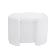 Cozy Boucle Storage Ottoman, Stylish Comfort With Hidden Storage