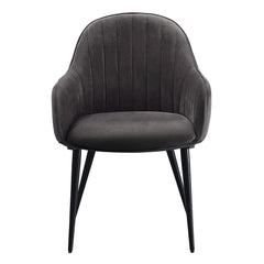 Caspian - Side Chair (Set of 2) - Dark Gray Fabric & Black