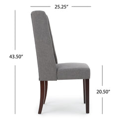 High Back Dining Chair With Wingback Design (Set of 2)