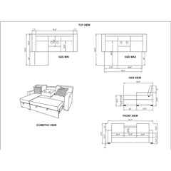 Ford - Reversible Pull Out Sofa Bed - Light Gray