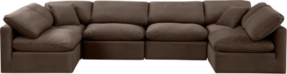Indulge - Velvet 6 Piece Modular U-Shaped Sectional