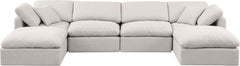 Indulge - Linen 6 Piece Modular Double Chaise Sectional