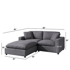 Cassandra - Sofa With Ottoman