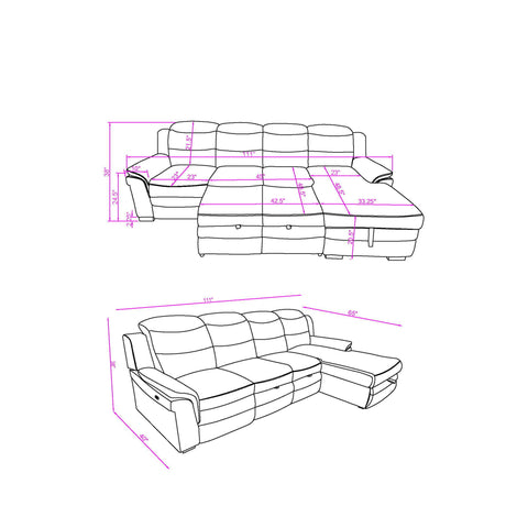 Coco - Blanche Sofa Bed With USB - Dark Gray