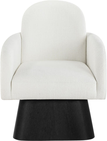 Marlowe - Linen Textured Fabric Upholstered Swivel Accent Chair - Stained Black