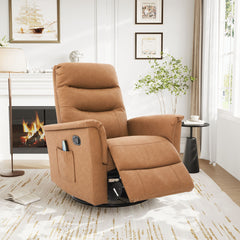Manual Recliner Chair With 8 Point Massage And Swivel Function