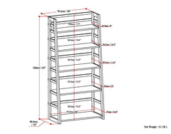 Acadian - Handcrafted Ladder Shelf Bookcase