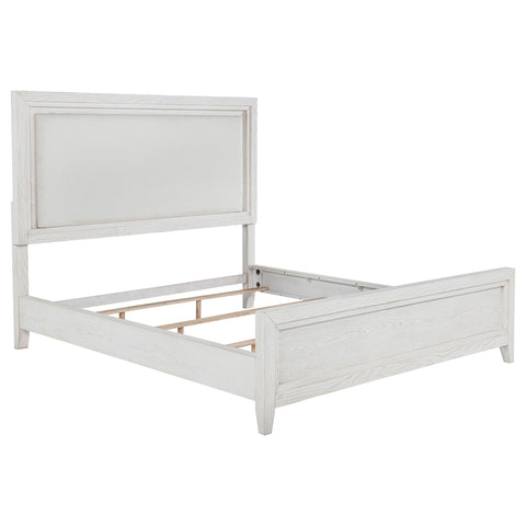 Inverness - Eastern King Panel Bed With Padded Headboard - White