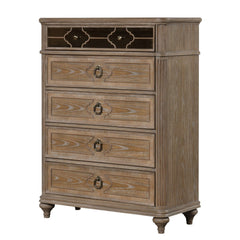 1 Piece Chest, Back Dovetail Drawers, Bedroom Furniture - Oak / Rustic