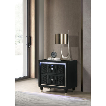 Mika - 2 Drawer LED Nightstand With USB