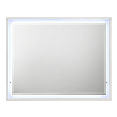Esther - Mirror With LED - White / Silver