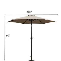8.8' Outdoor Aluminum Patio Umbrella With 42 Pound Square Resin Umbrella Base