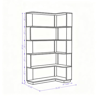 L-Shaped Corner Bookshelf