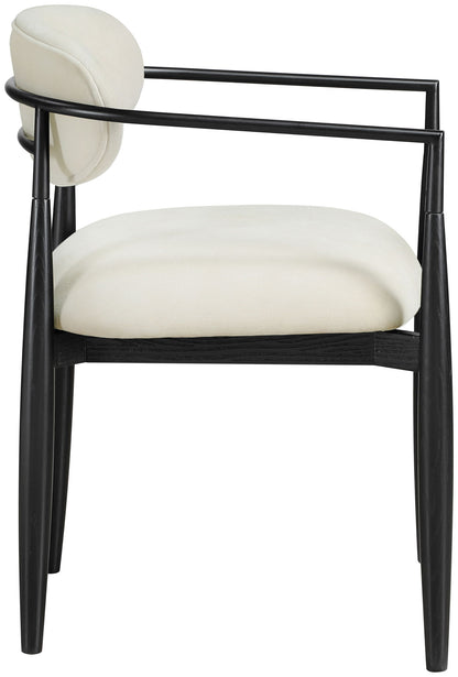 Riccio - Fabric Dining Arm Chair (Set of 2) - Black Frame