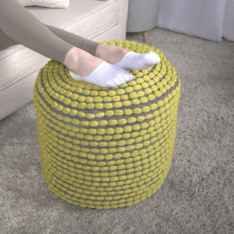 River - Handcrafted Cylindrical Pouf Water Resistant Fabric