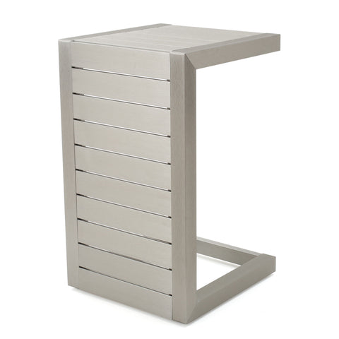 Aluminum Outdoor C - Shaped Side Table For Patio