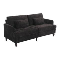 Mid Century Modern Chenille Fabric Loveseat Sofa, 2 Seat Upholstered Couch