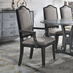 House Beatrice - Arm Chair (Set of 2) - Two Tone Gray Fabric & Charcoal