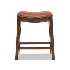 Barlow - Backless Saddle Counter Stool - Brown
