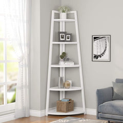 Tall 5 Tier Corner Bookshelf For Living Room
