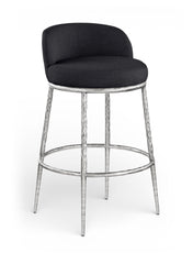 Ferro - Performance Fabric Upholstered Bar Stool - Antique Silver