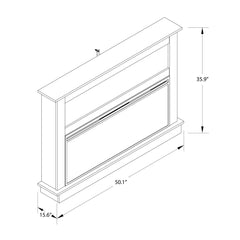 Ellsworth - Wide Electric Fireplace Insert With Mantel And Remote Control - White