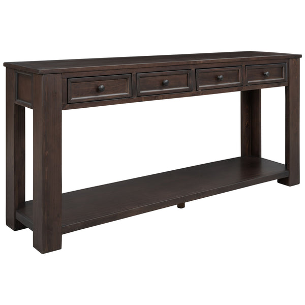 Hearth & Haven Clara - Console Table With Storage Drawers And Bottom Shelf