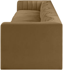 Rummi - Velvet Performance Fabric Upholstered 5 Piece Modular Sofa