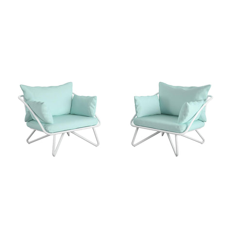 Teddi - Outdoor Lounge Chairs Set (Set of 2) - Aqua