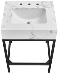Marmo - Engineered Marble Bathroom Vanity With Black Base