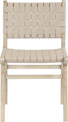 Entwine - Vegan Leather Upholstered Dining Chair - Painted Natural