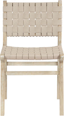Entwine - Vegan Leather Upholstered Dining Chair - Painted Natural