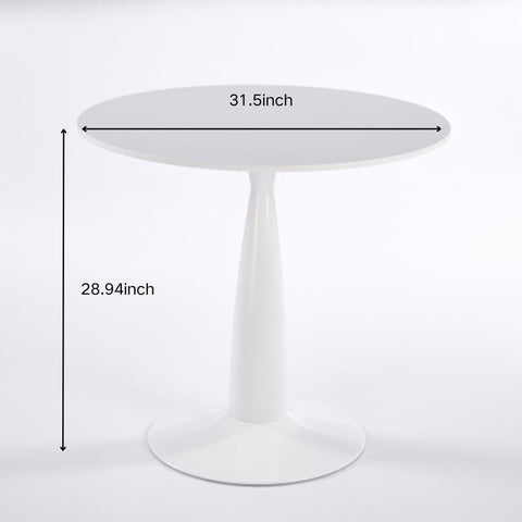 Pedestal Table, Round For Kitchen - White