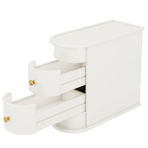 Narrow 2 Drawer End Table