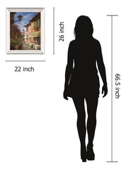 Through The Archway By Surridge, M - Mirror Framed Print Wall Art - Blue